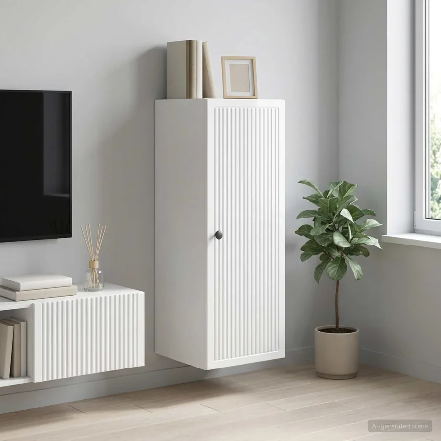 Armoire Murale Blanc brillant 33 x 34,5 x 90 cm