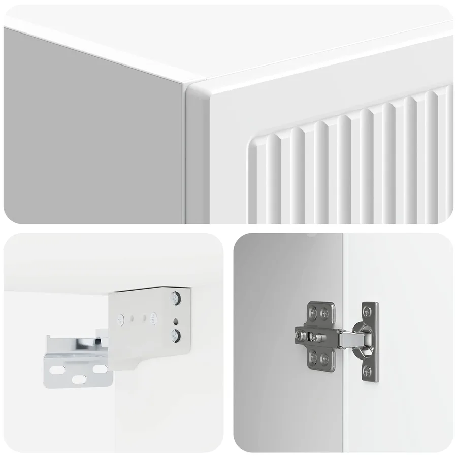 Armoire Murale Blanc brillant 33 x 34,5 x 90 cm - 7