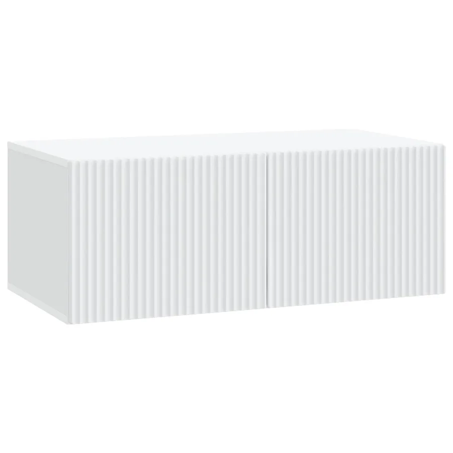 Meuble TV mural Blanc 78,5 x 41 x 30 cm Bois d'ingénierie - 2