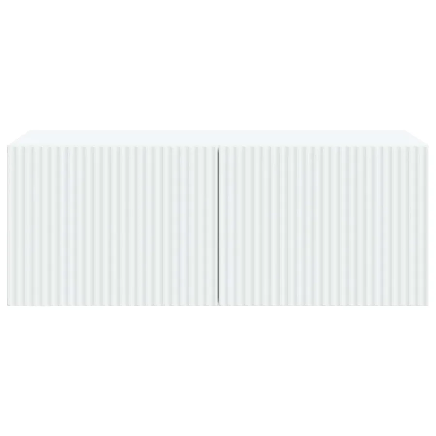 Meuble TV mural Blanc 78,5 x 41 x 30 cm Bois d'ingénierie - 6