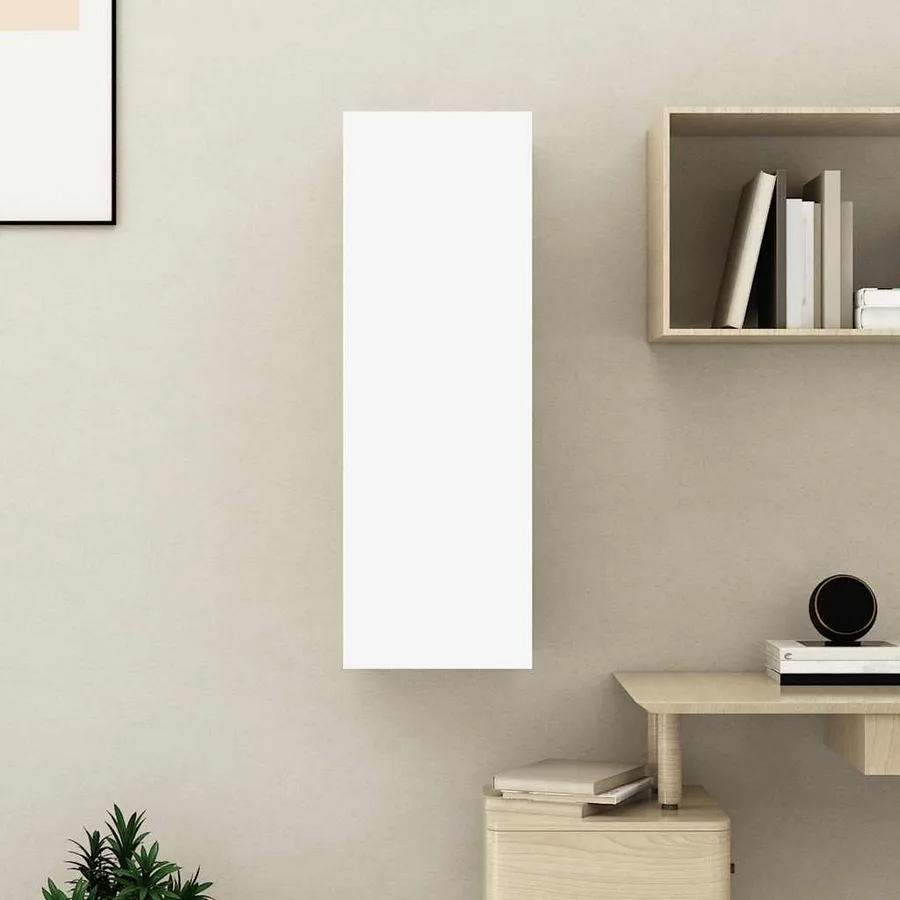 Meuble TV Blanc 30,5x30x90 cm Bois d’ingénierie - 10