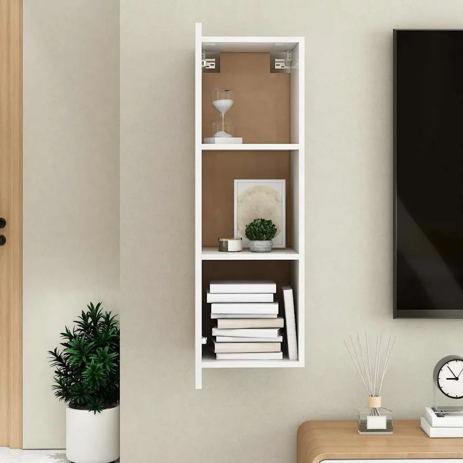 Meuble TV Blanc 30,5x30x90 cm Bois d’ingénierie - 11