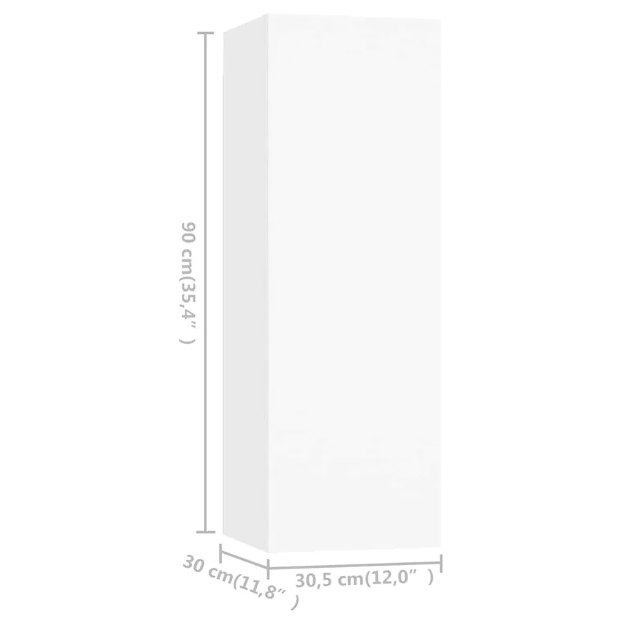 Meuble TV Blanc 30,5x30x90 cm Bois d’ingénierie - 14