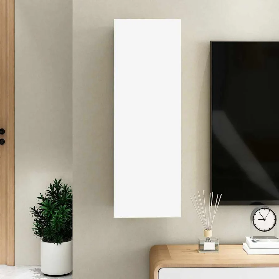 Meuble TV Blanc 30,5x30x90 cm Bois d’ingénierie - 9