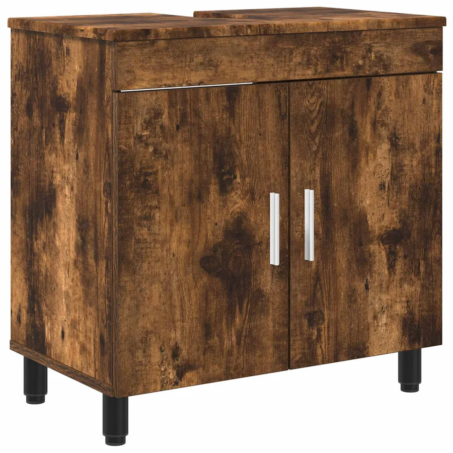 Unité de vanité de salle de bain Chêne fumé 60 x 35 x 60 cm - 2