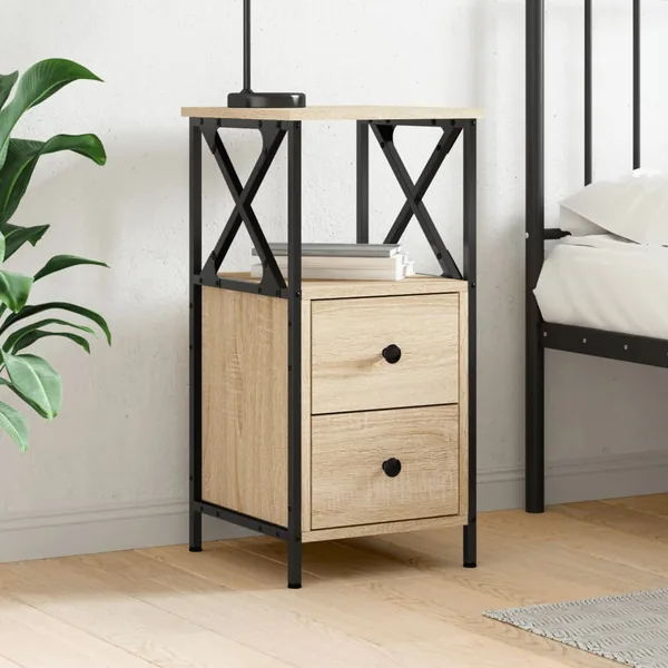 Table de chevet chêne sonoma 34x35,5x70 cm bois d'ingénierie