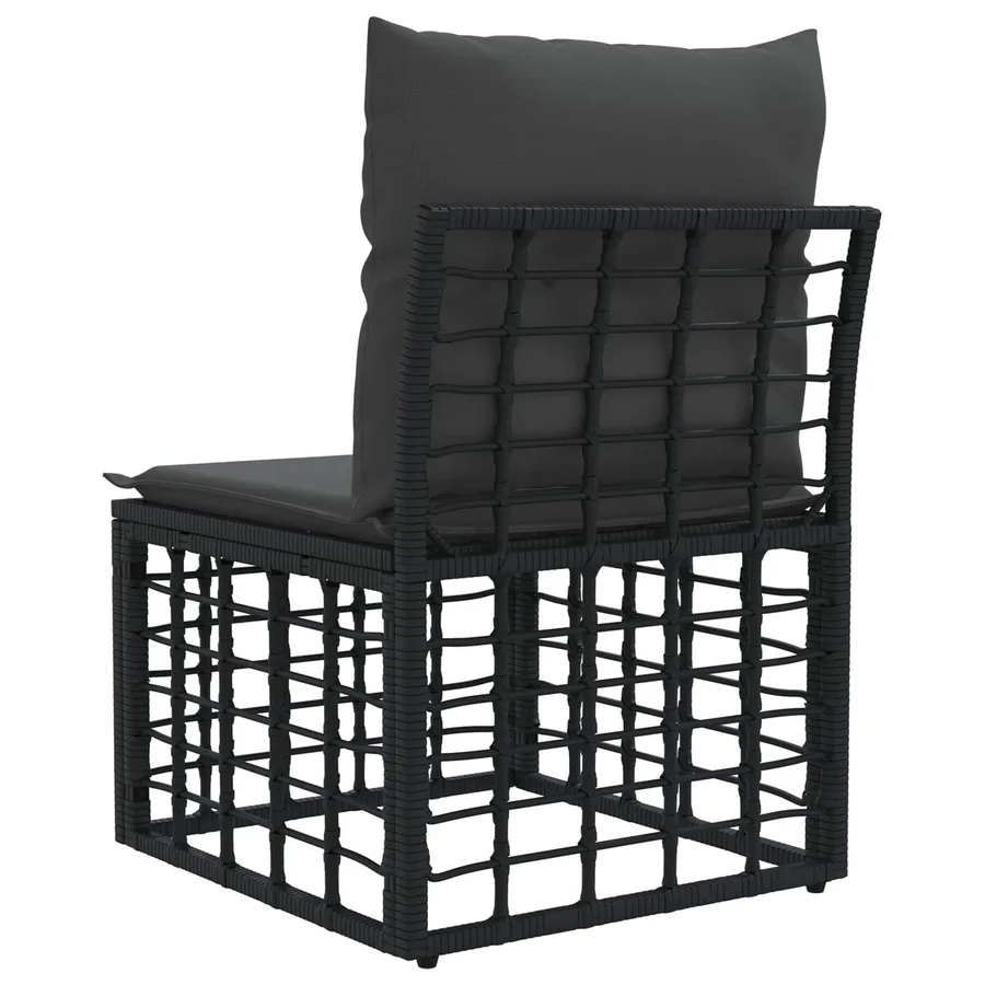 Unité de canapé sans accoudoir modulable pour extérieur Noir - 6