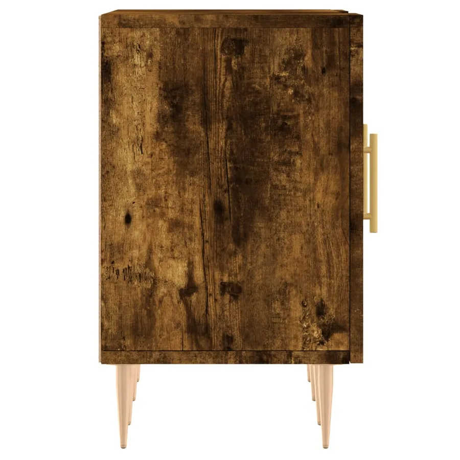 Meuble TV chêne fumé 150x30x50 cm bois d'ingénierie - 7