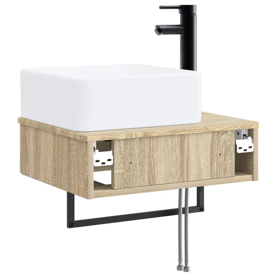 Basin de lavage mural Chêne Sonoma 50 x 41 x 39 cm - 5