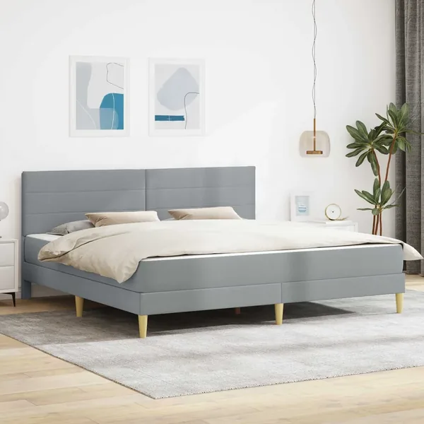 Cadre de lit Gris clair 180 x 200 cm Polyester