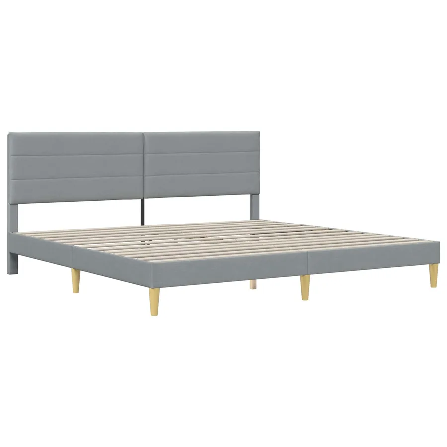Cadre de lit Gris clair 180 x 200 cm Polyester - 4