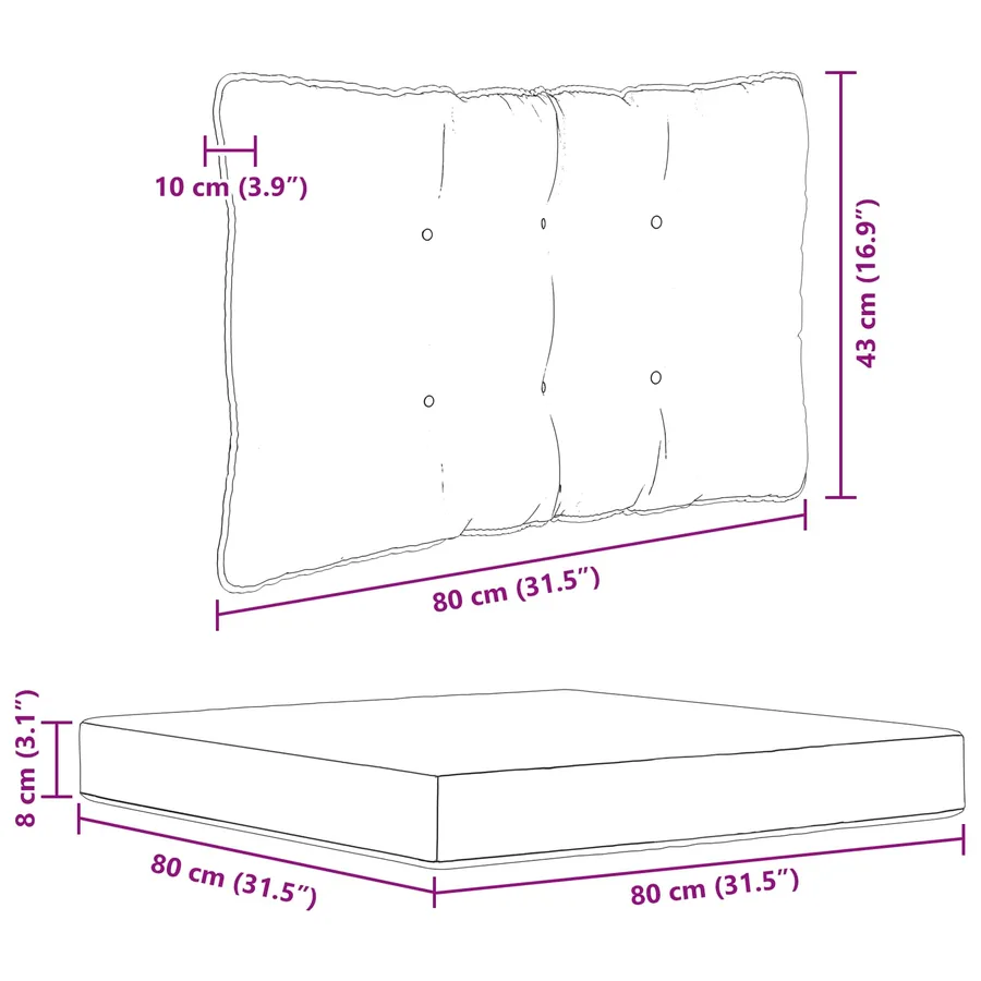 Coussin de canapé d'extérieur Polyester Vert 80 x 43 x 10 cm - 9