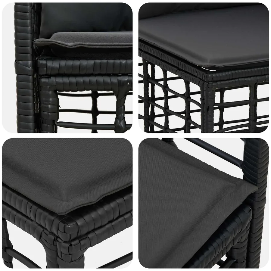 Ensemble de canapés d'extérieur 7 pcs Noir et Gris foncé - 6