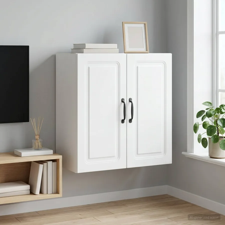 Armoire Murale 59 x 31 x 60 cm Bois d'ingénierie Blanc