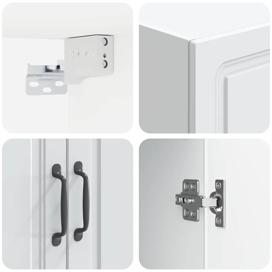 Armoire Murale 59 x 31 x 60 cm Bois d'ingénierie Blanc - 7