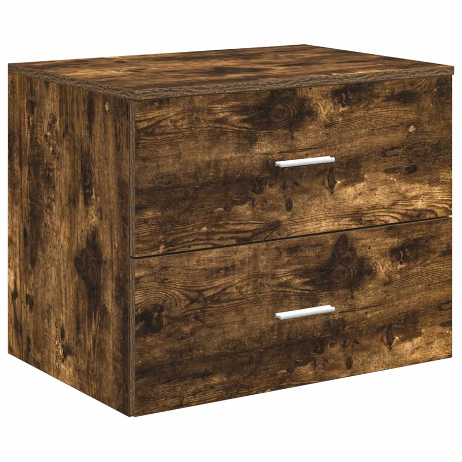 Meuble de Salle de Bain Suspendu Chêne fumé 62,5 x 44,5 x 50 cm - 2
