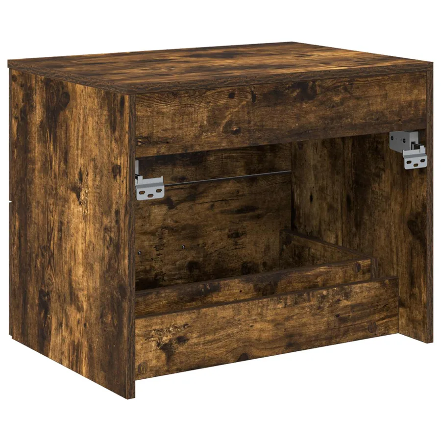 Meuble de Salle de Bain Suspendu Chêne fumé 62,5 x 44,5 x 50 cm - 5