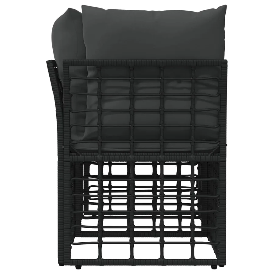 Loveseat d'extérieur 2 pcs Noir et Gris foncé polyrotin - 5