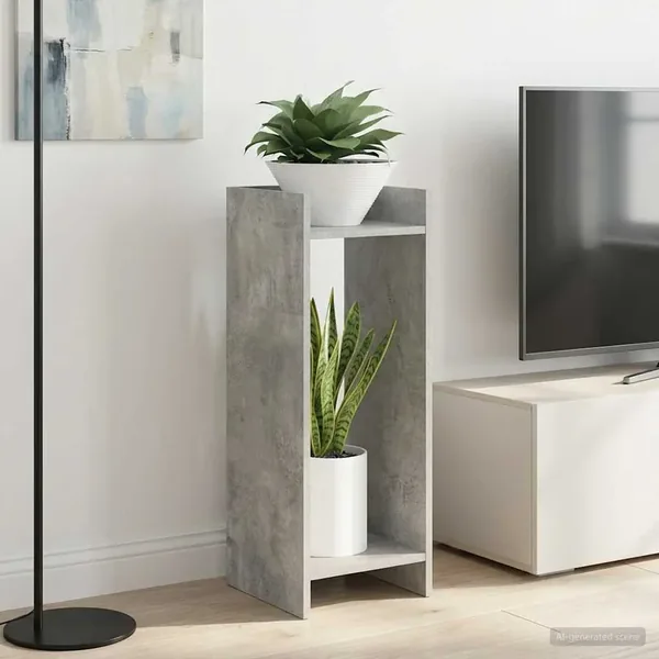 Support de Plante 2 pc Gris Béton 30 x 30 x 80 cm