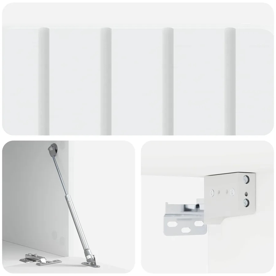 Meuble TV mural 59,5 x 41 x 30 cm Blanc Bois d'ingénierie - 9