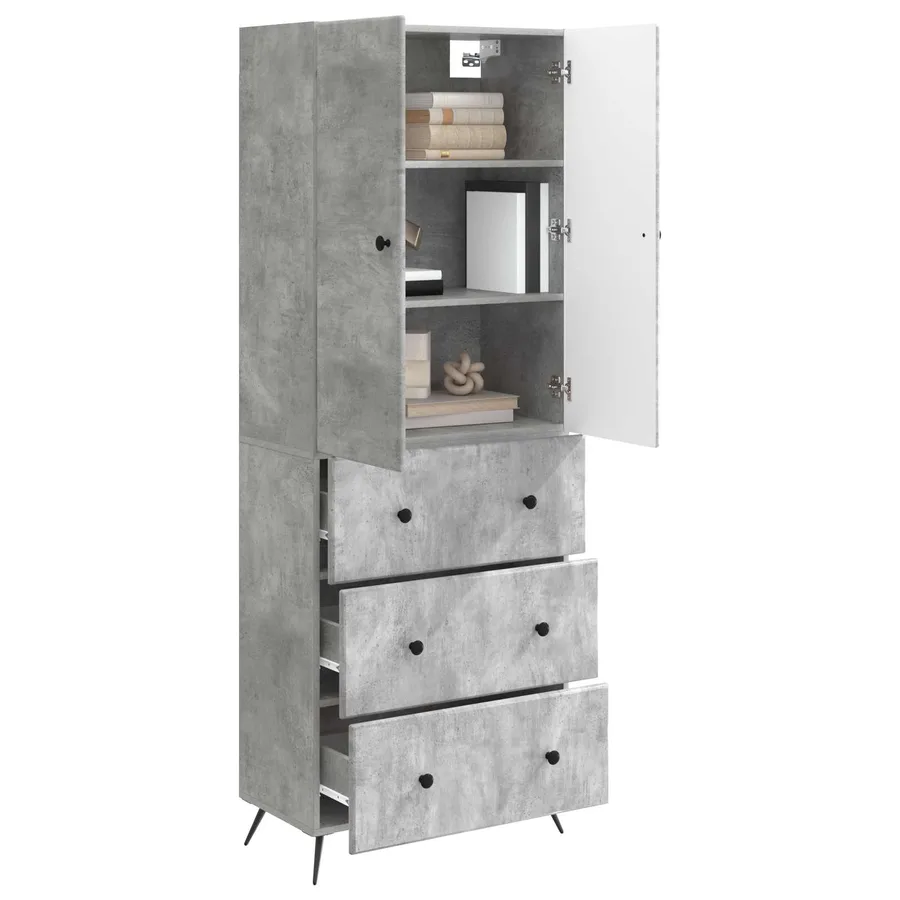 Ensemble de Meubles 2 pcs Gris béton 66 x 34,5 x 90 cm - 3
