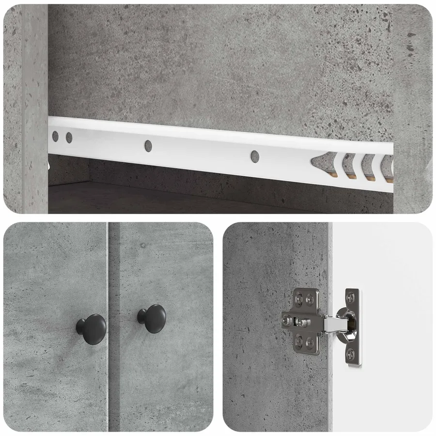 Ensemble de Meubles 2 pcs Gris béton 66 x 34,5 x 90 cm - 8
