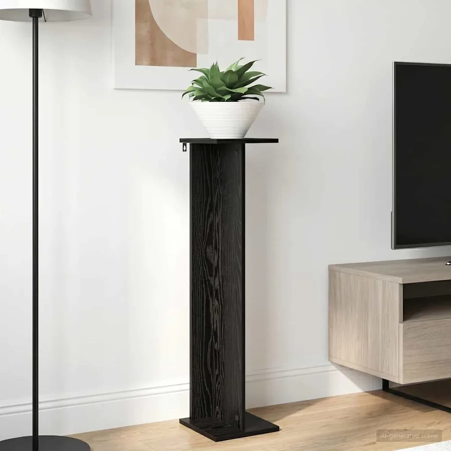 Support de Plante 2 pc Chêne Noir 25 x 25,5 x 100,5 cm