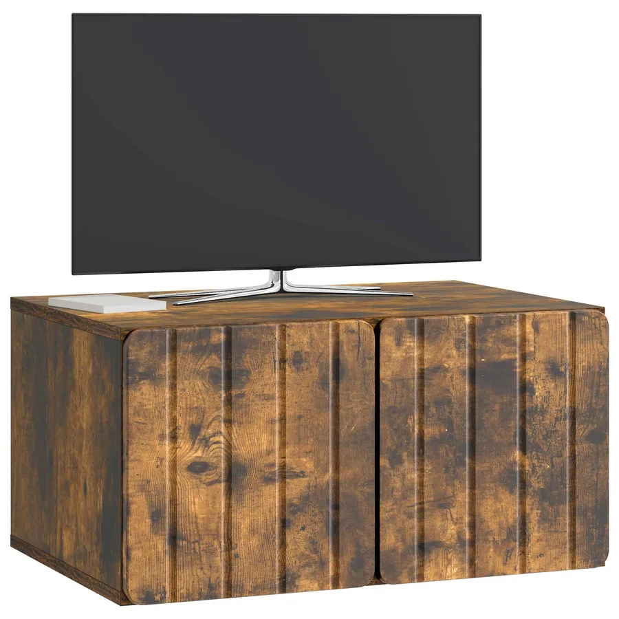 Meuble TV mural 59,5 x 41 x 30 cm Chêne fumé Bois d'ingénierie - 3
