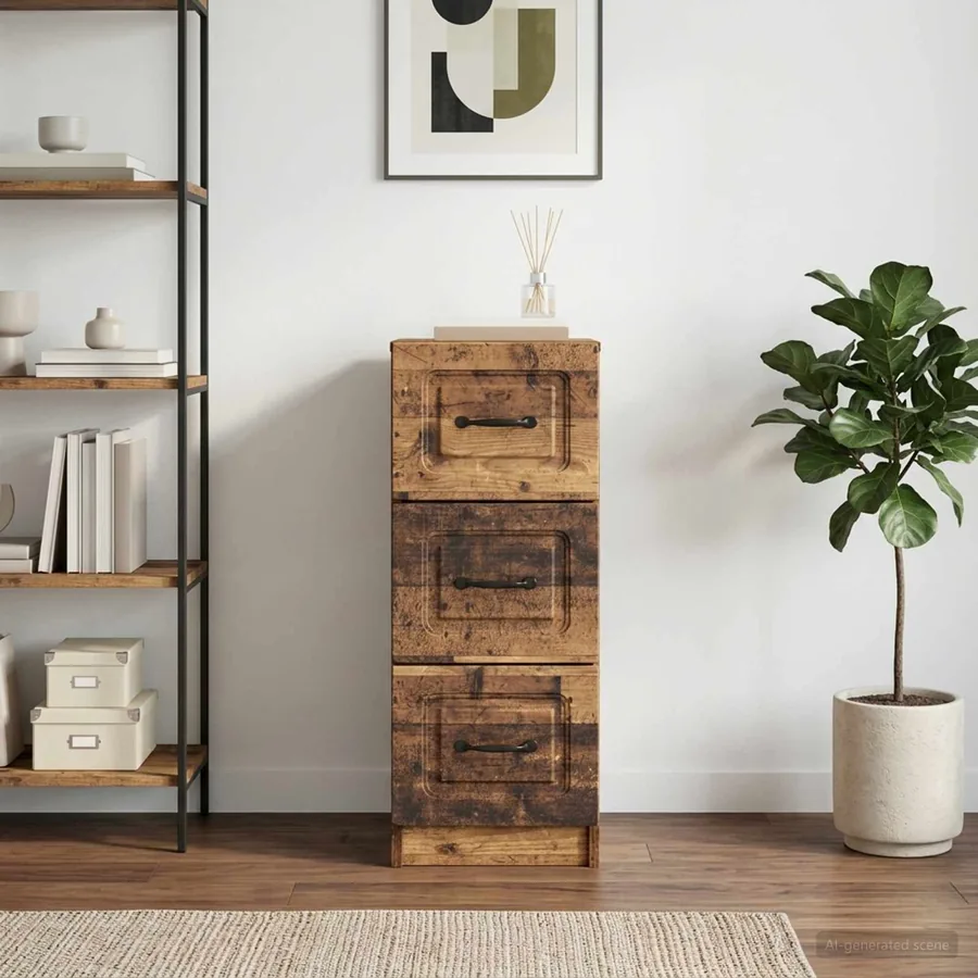 Armoire à tiroirs Bois ancien 33 x 34,5 x 87 cm