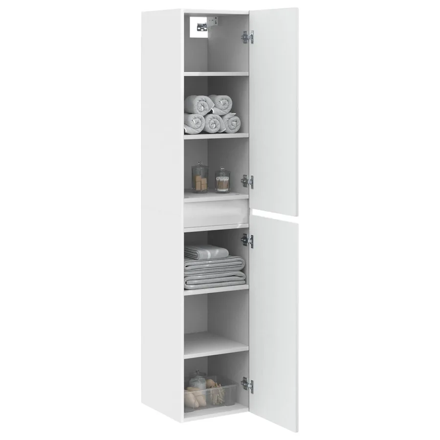 Cabinet de Salle de Bain Mural Blanc 33 x 34,5 x 160 cm - 3