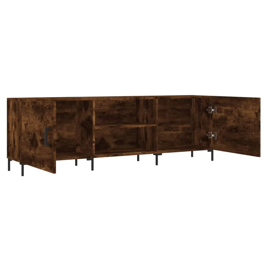 Meuble TV chêne fumé 150x30x50 cm bois d'ingénierie - 6