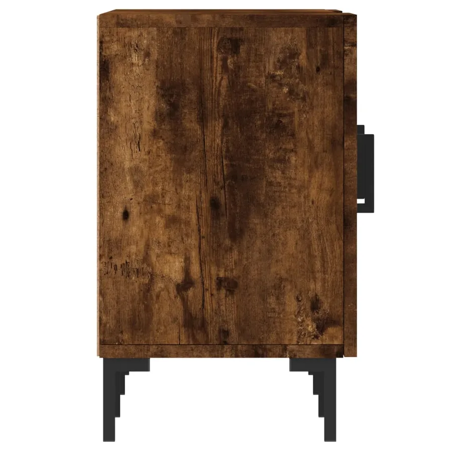Meuble TV chêne fumé 150x30x50 cm bois d'ingénierie - 7
