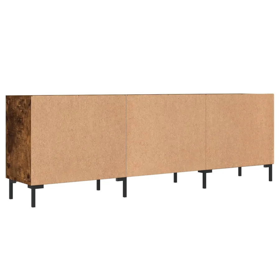 Meuble TV chêne fumé 150x30x50 cm bois d'ingénierie - 8
