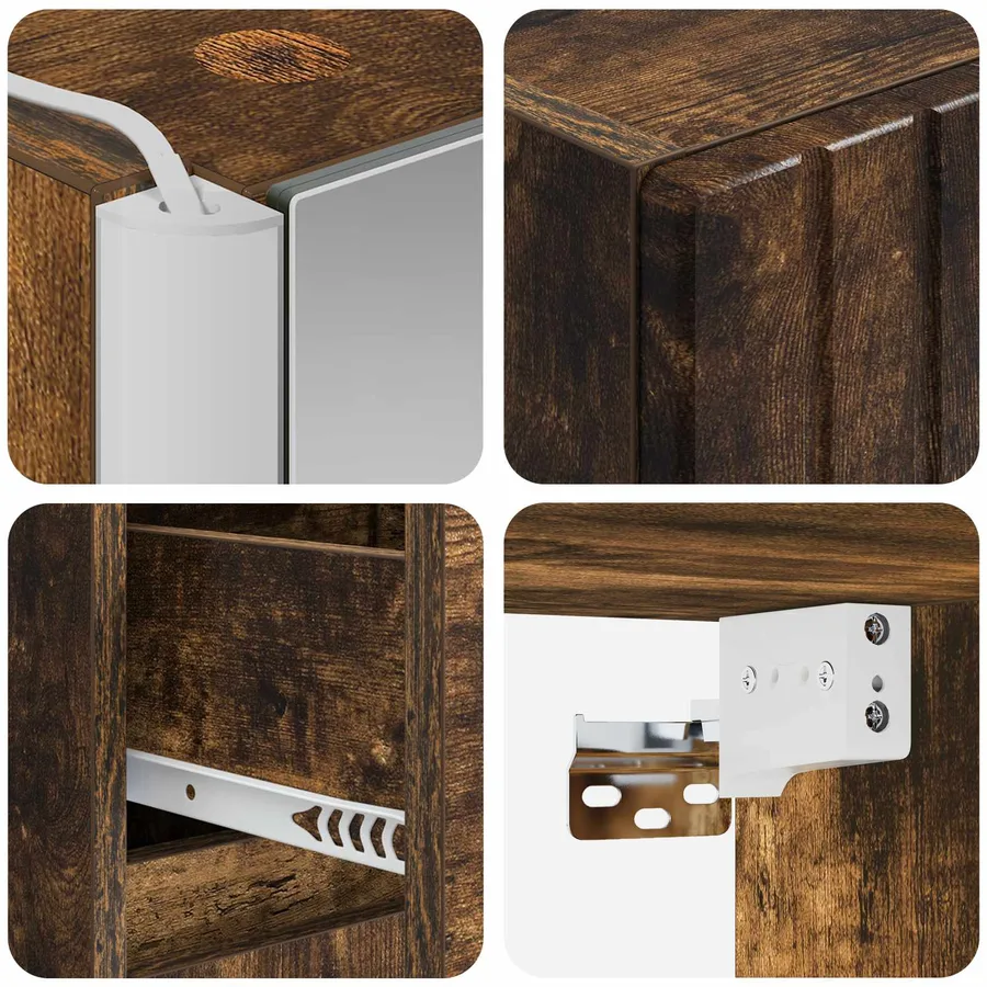 Ensemble d'armoire de salle de bain 5 pcs Chêne fumé - 8
