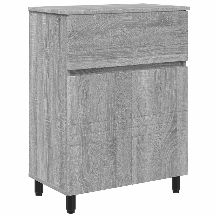 Unité de vanité de salle de bain Sonoma gris 60 x 35 x 80 cm - 2