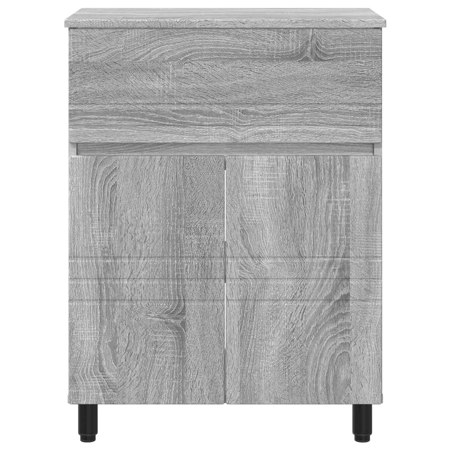 Unité de vanité de salle de bain Sonoma gris 60 x 35 x 80 cm - 5