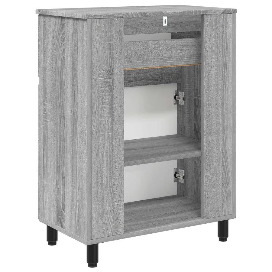 Unité de vanité de salle de bain Sonoma gris 60 x 35 x 80 cm - 7