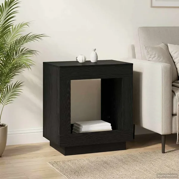 Table d'appoint Chêne noir 60 x 40 x 65 cm Bois d'ingénierie