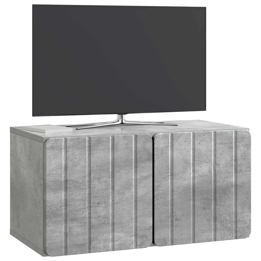 Meuble TV mural 59,5 x 31 x 30 cm Gris béton Bois d'ingénierie - 3