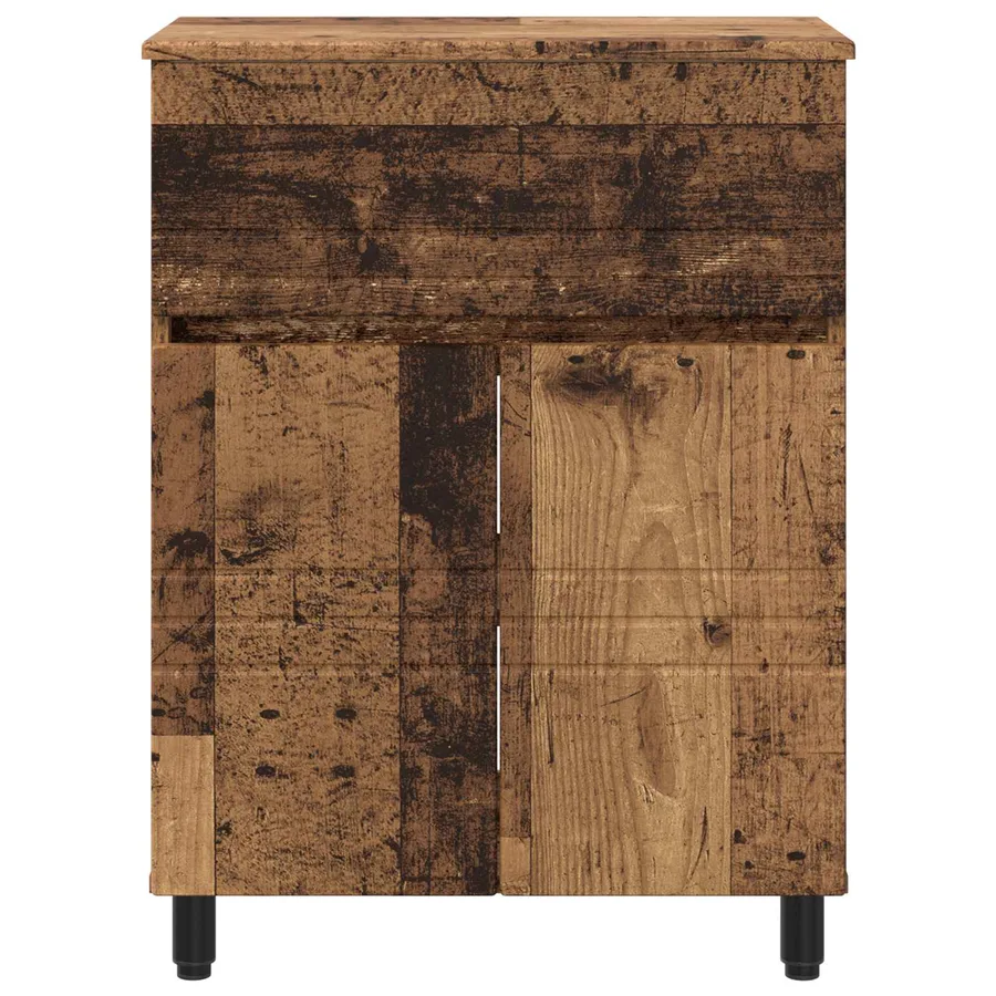 Unité de vanité de salle de bain Bois ancien 60 x 35 x 80 cm - 5