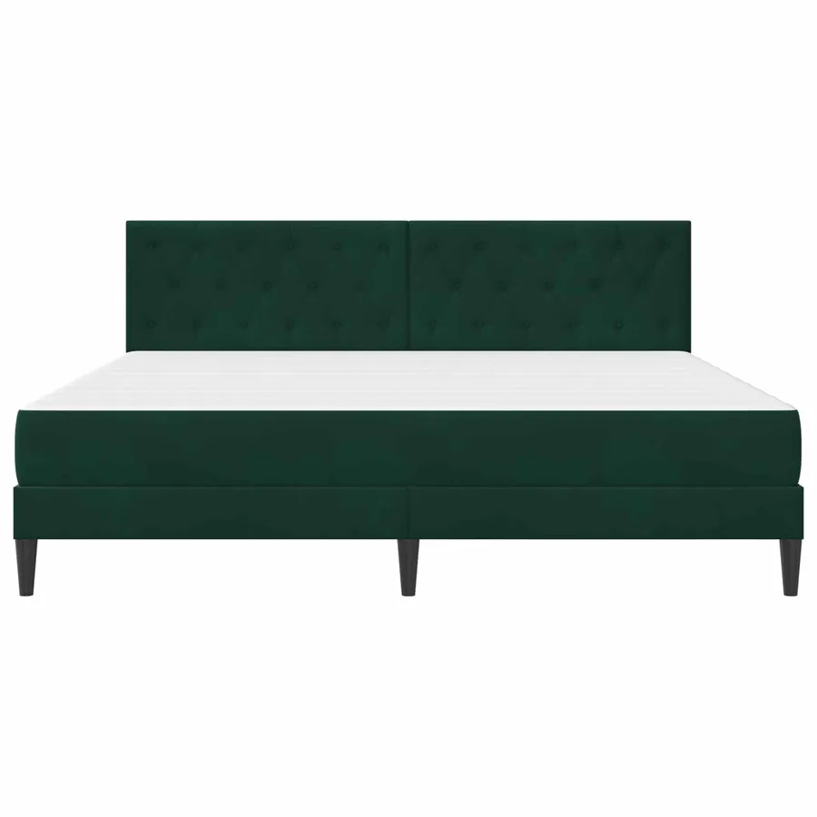 Cadre de lit avec matelas Vert foncé 180 x 200 cm Velours - 6