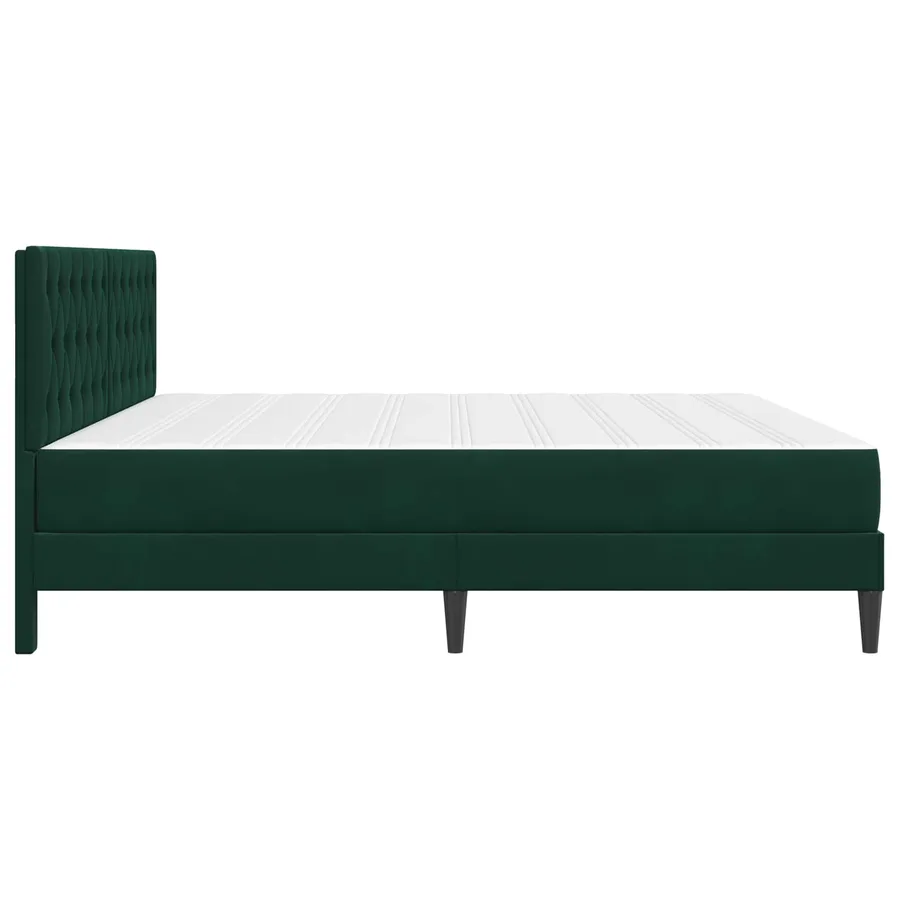 Cadre de lit avec matelas Vert foncé 180 x 200 cm Velours - 7