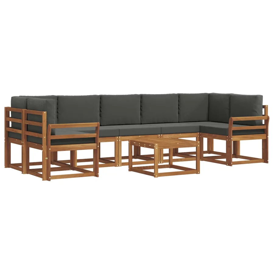 Ensemble de canapés d'extérieur 8 pcs Naturel et Anthracite - 2