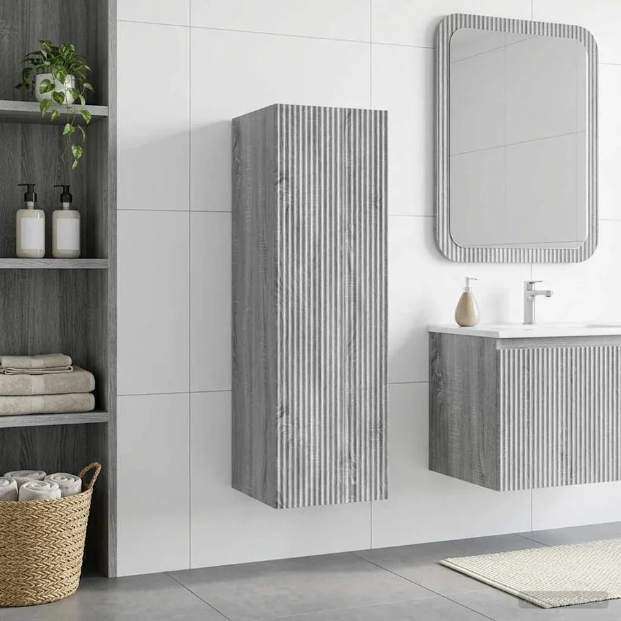 Cabinet de Salle de Bain Mural Sonoma gris 33 x 34,5 x 60 cm