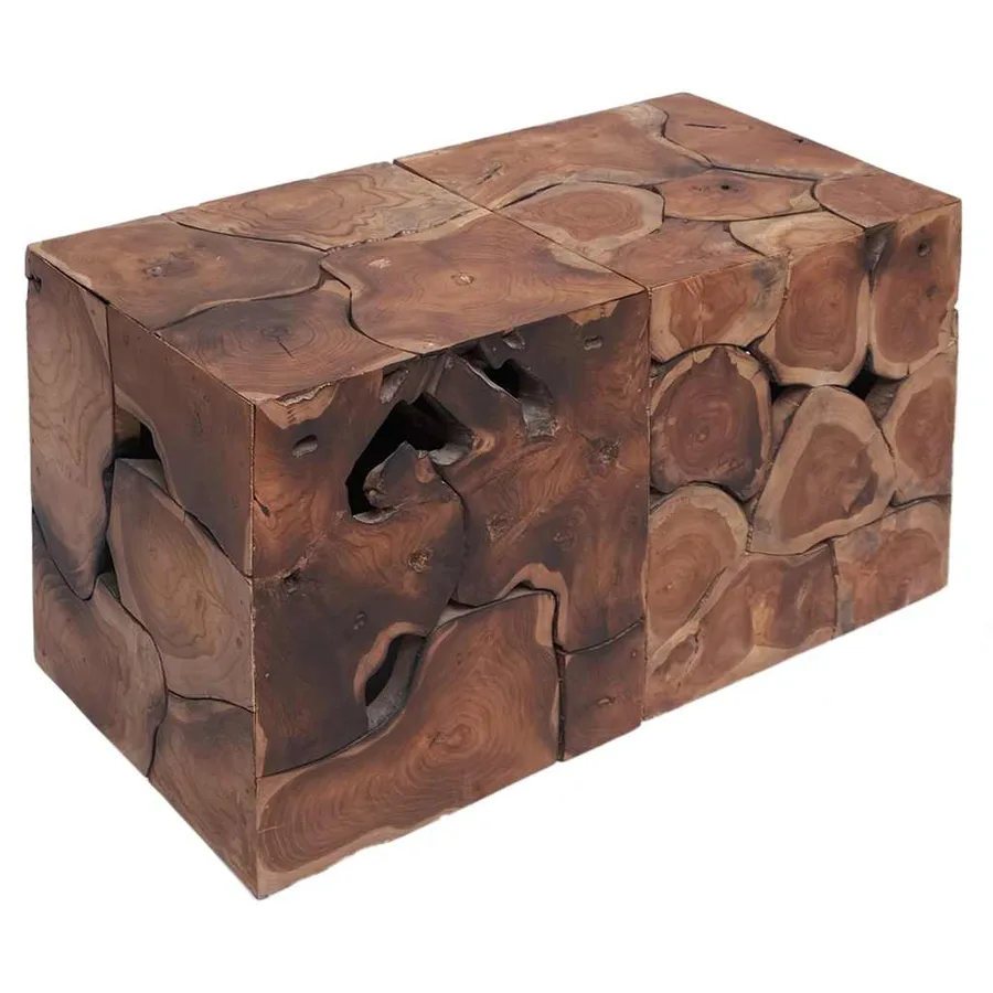 Tabourets 2 pcs marron 40x40x45 cm bois de teck massif - 3