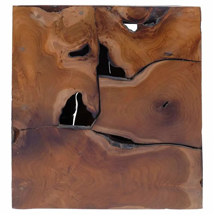 Tabourets 2 pcs marron 40x40x45 cm bois de teck massif - 4