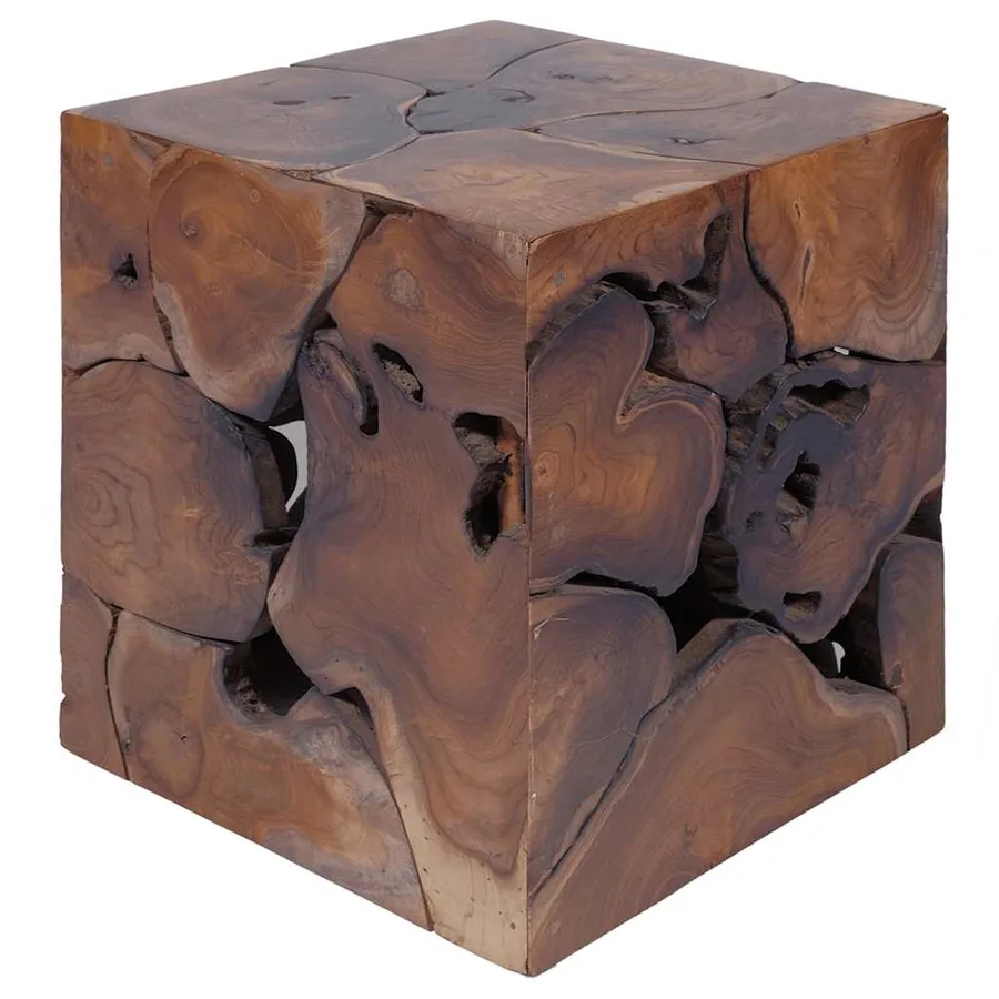 Tabourets 2 pcs marron 40x40x45 cm bois de teck massif - 5