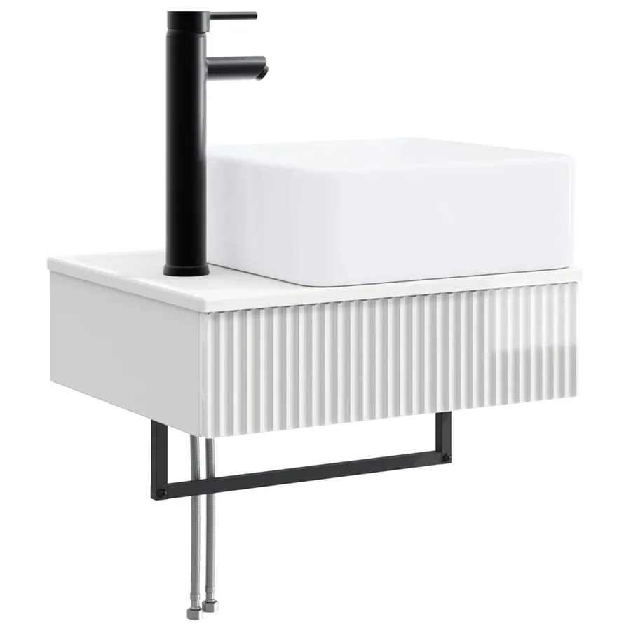 Basin de lavage mural Blanc brillant 50 x 41 x 39 cm - 2