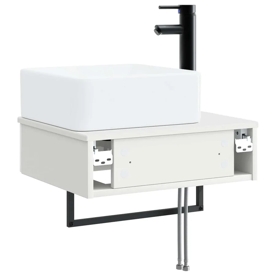 Basin de lavage mural Blanc brillant 50 x 41 x 39 cm - 5