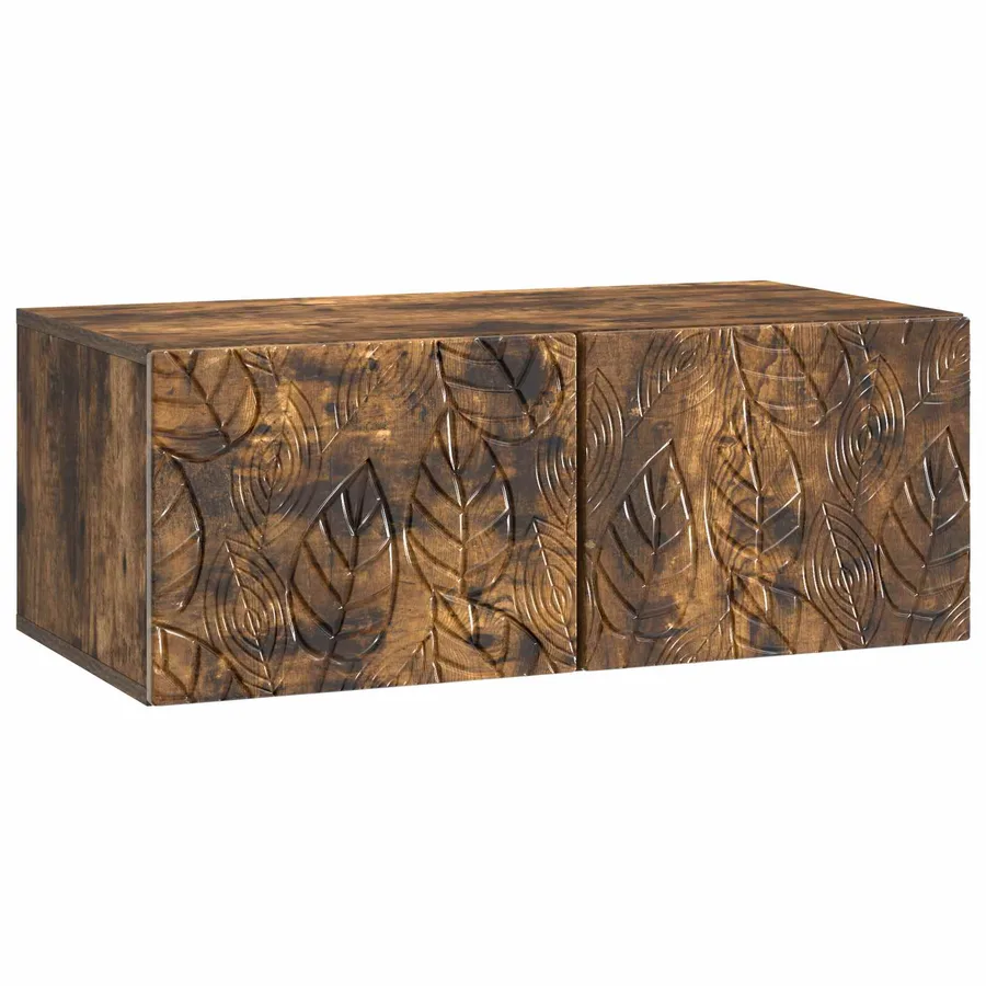Meuble TV mural 78,5 x 31 cm Chêne fumé Bois d'ingénierie - 2